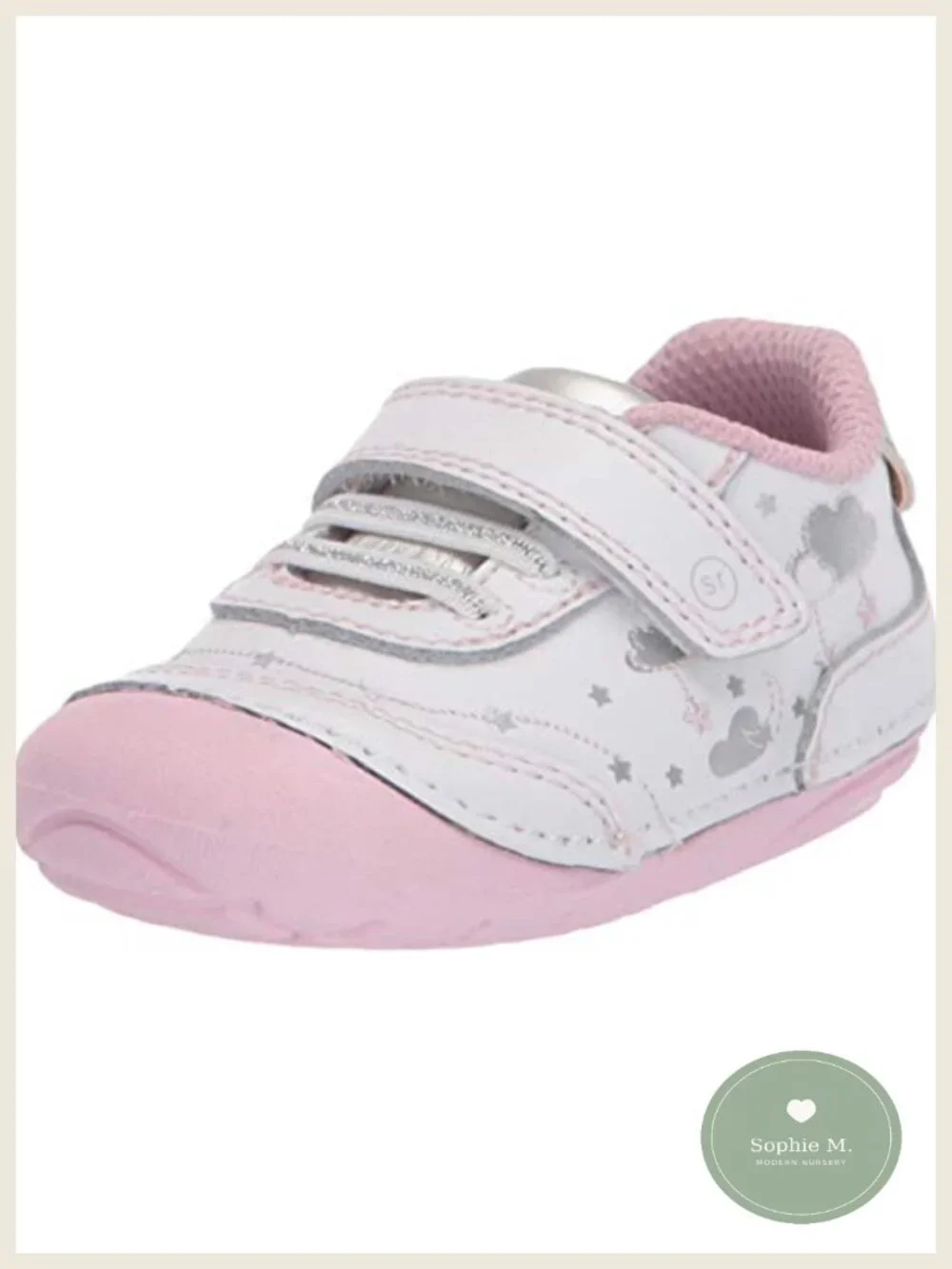 Toddler Girls Leather Sneakers Hook & Loop Closure APMA Approved